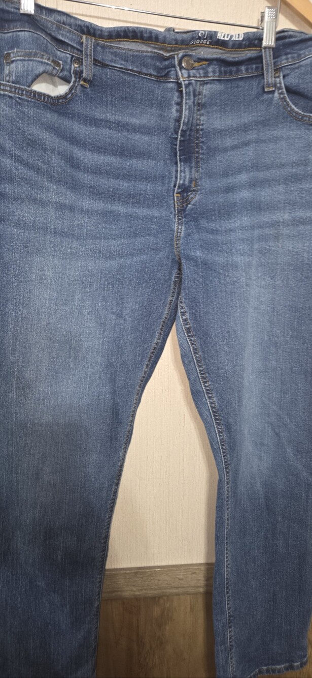 George Jeans Mens 38x30 Blue Relaxed Fit Stretch Denim Classic 5-Pocket
